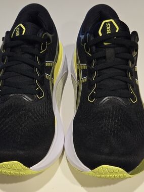 ASICS GEL-KAYANO 30 Black Yellow Men's Mesh Running Shoes US 9.5 1011B548